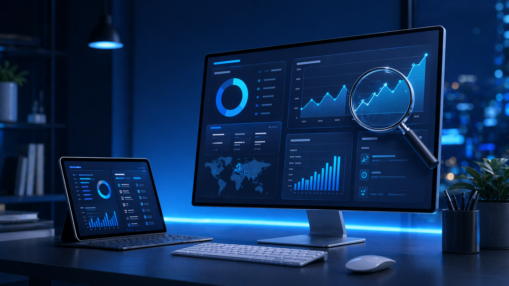 Landing page with content structure for business website